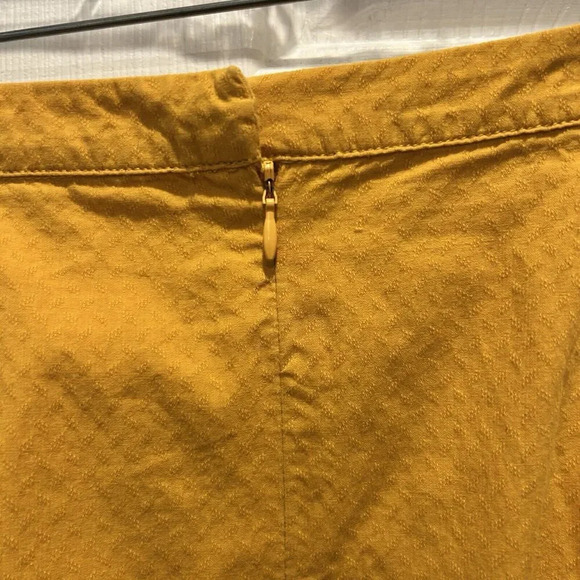 Tulle Anthropologie Yellow Mini Skirt Zip 100% Cotton Lightweight Pockets Small - Picture 6 of 9